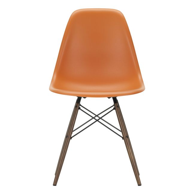Chaise DSW plastic- piétement bois - Charles & Ray Eames Orange Rouille