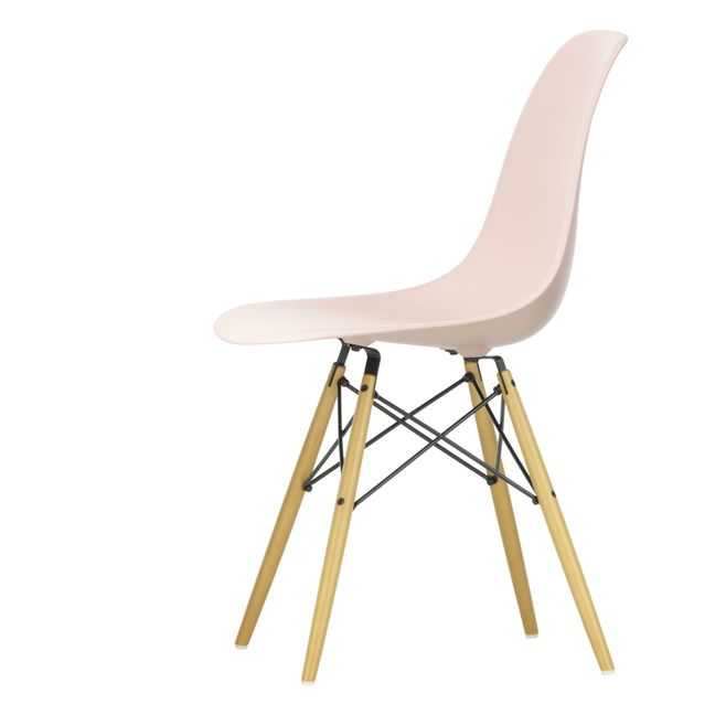 Chaise DSW plastic - piétement bois - Charles & Ray Eames Rose tendre