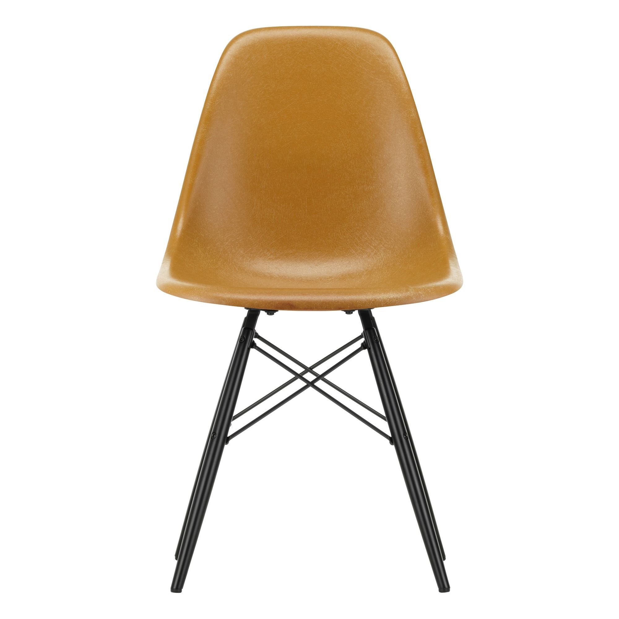 Vitra - Chaise DSW Fiberglass- piètement en érable - Charles & Ray Eames - Eames Ochre Dark