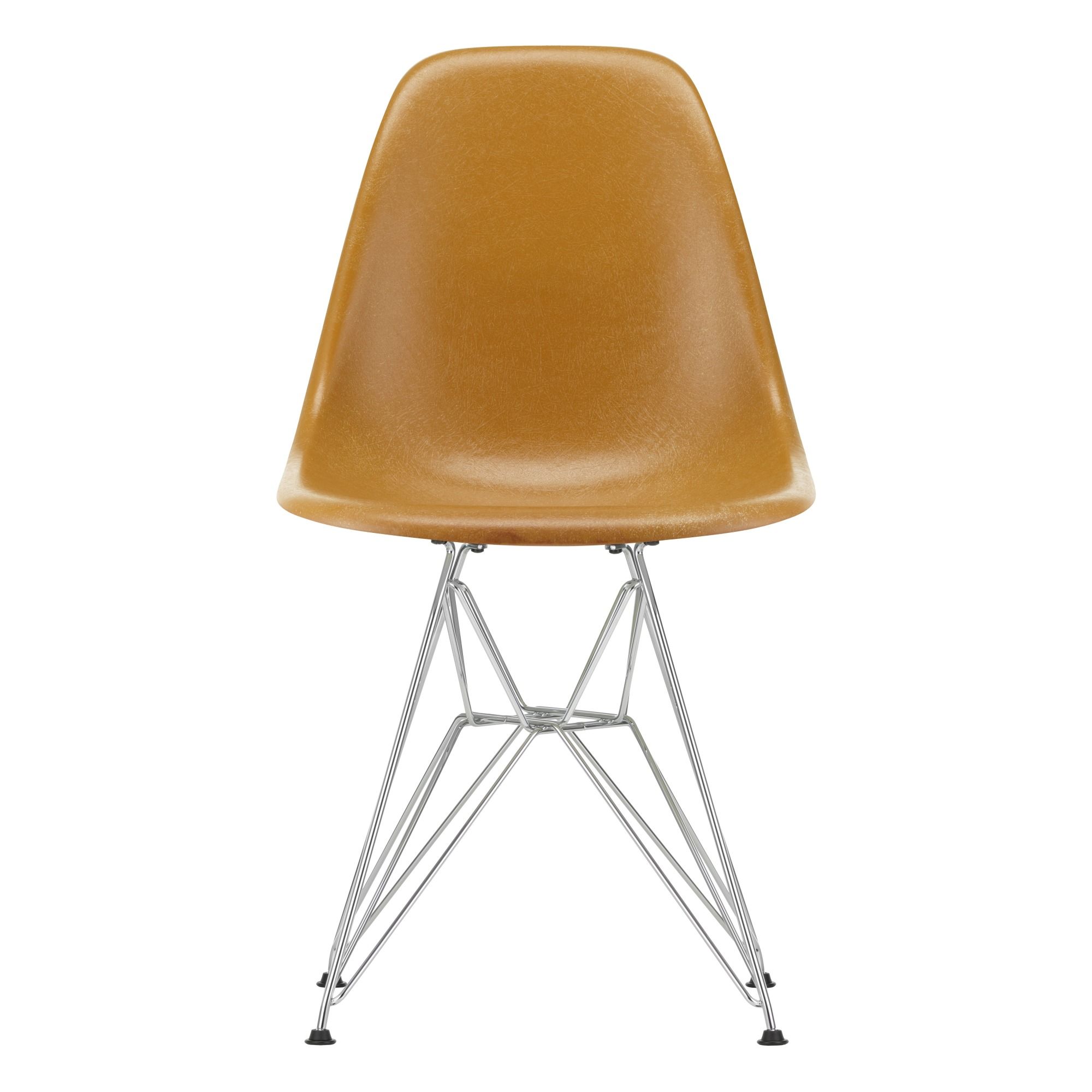 Vitra - Chaise DSR Fiberglass - piètement chromé- Charles & Ray Eames - Eames Ochre Dark
