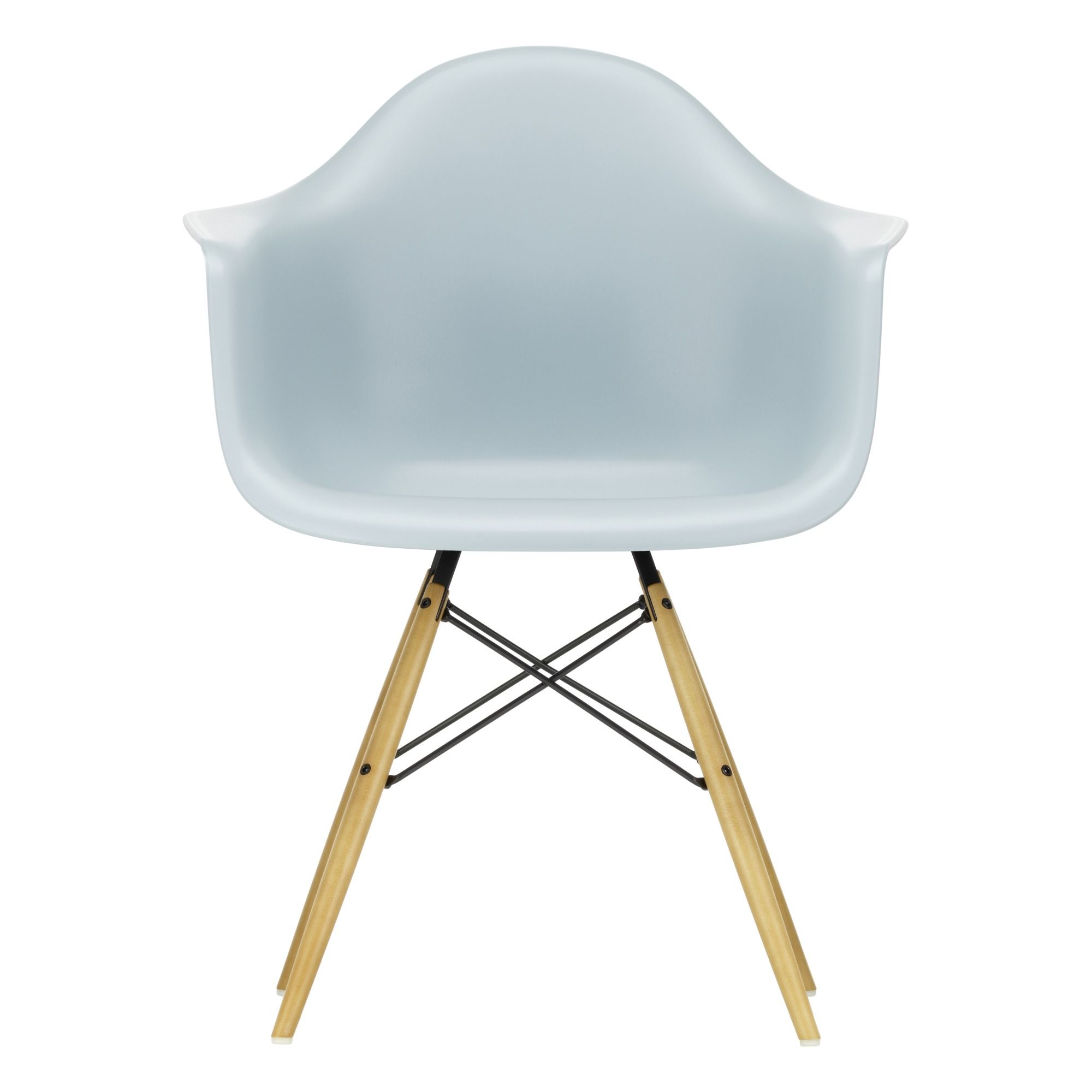 Vitra - Chaise DAW - piètement bois - Charles & Ray Eames - Gris bleuté