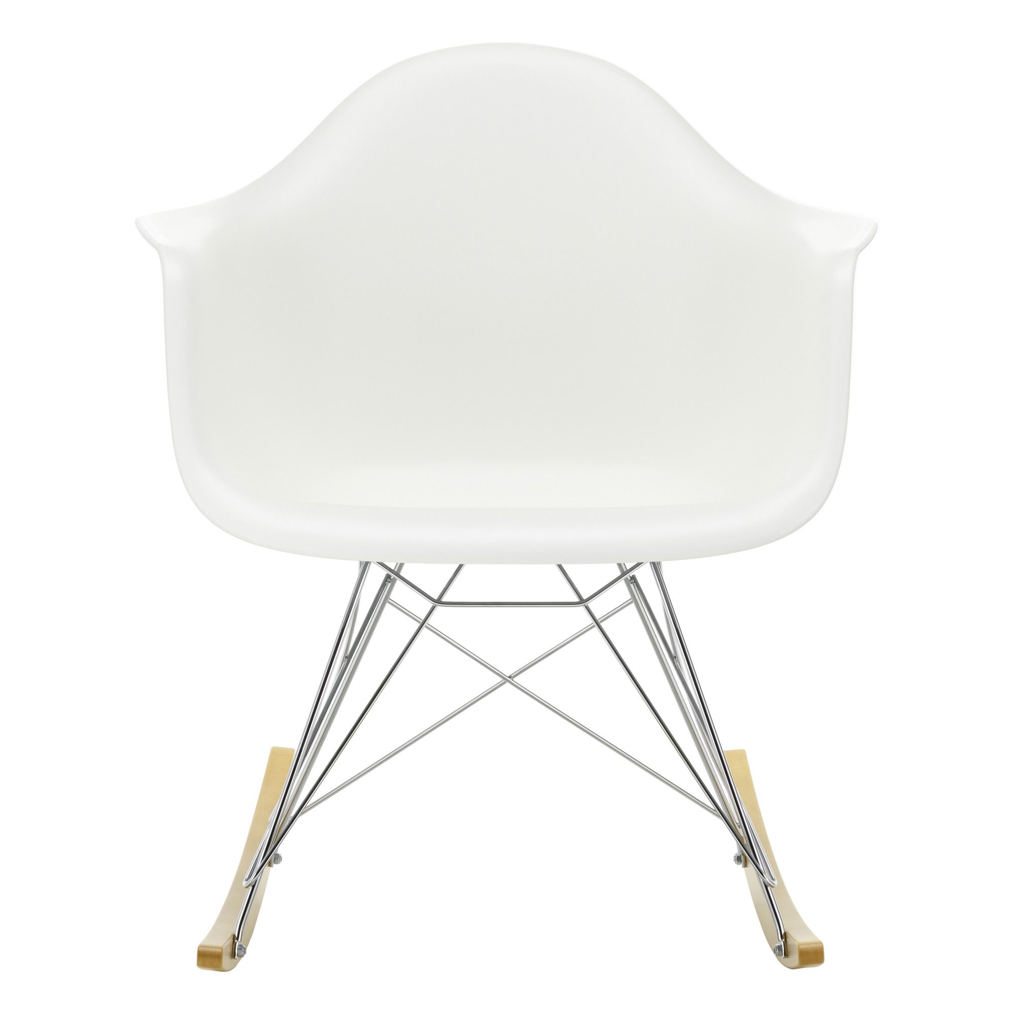 Vitra - Fauteuil RAR plastic - piètement Chromé - Charles & Ray Eames - Blanc