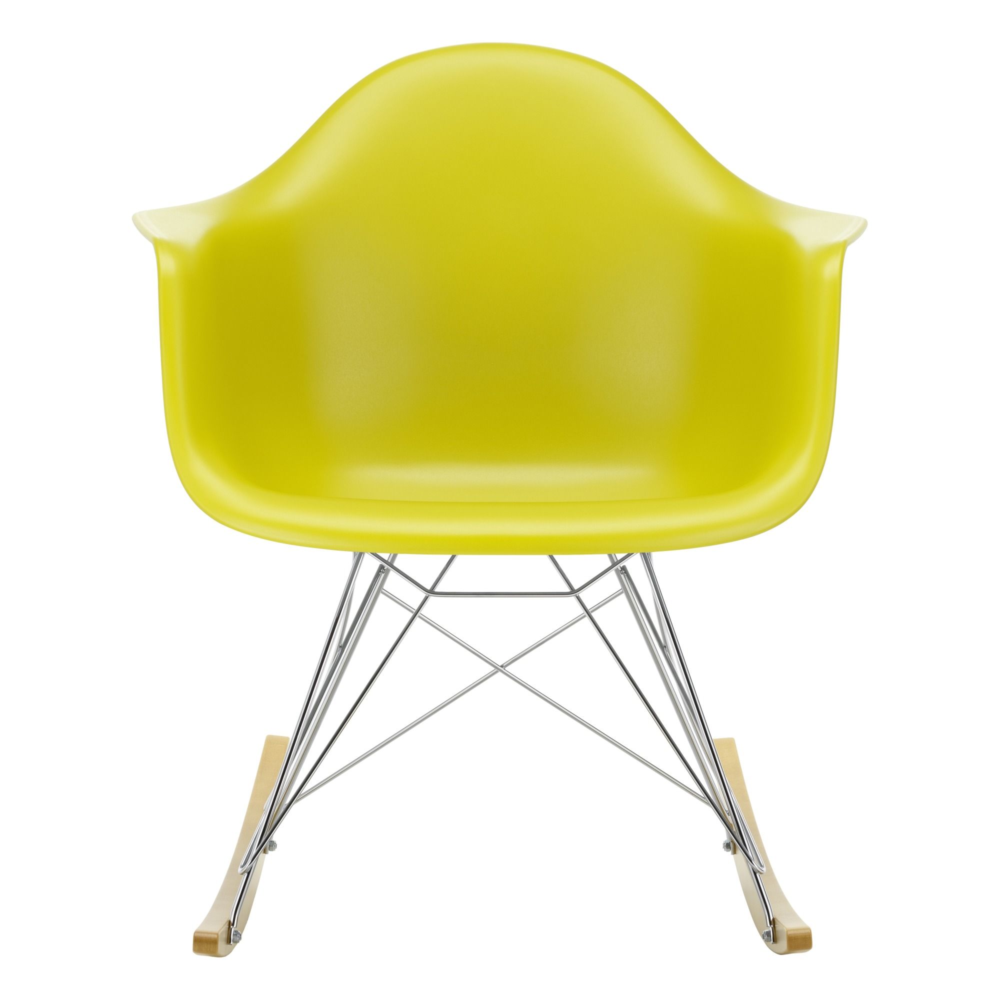 Vitra - Fauteuil RAR plastic- piètement Chromé - Charles & Ray Eames - Jaune moutarde