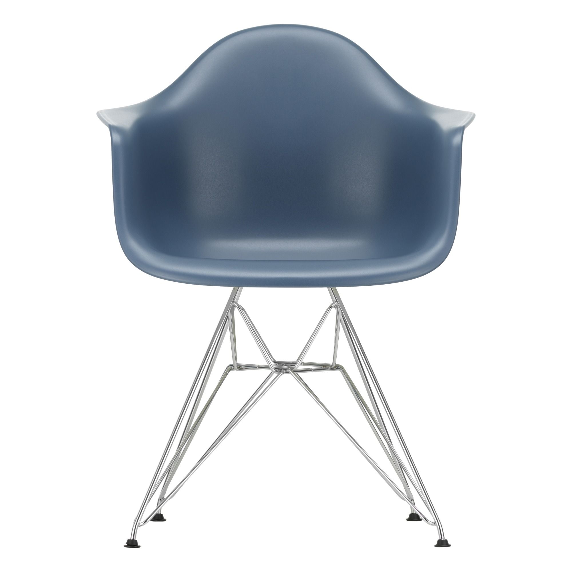 Vitra - Fauteuil DAR - piètement chromé - Charles & Ray Eames - Bleu de mer