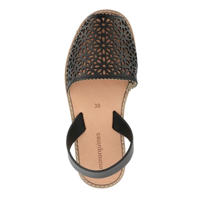 Avarca Perforated Leather Sandals - Teens & Women's Collection - Black