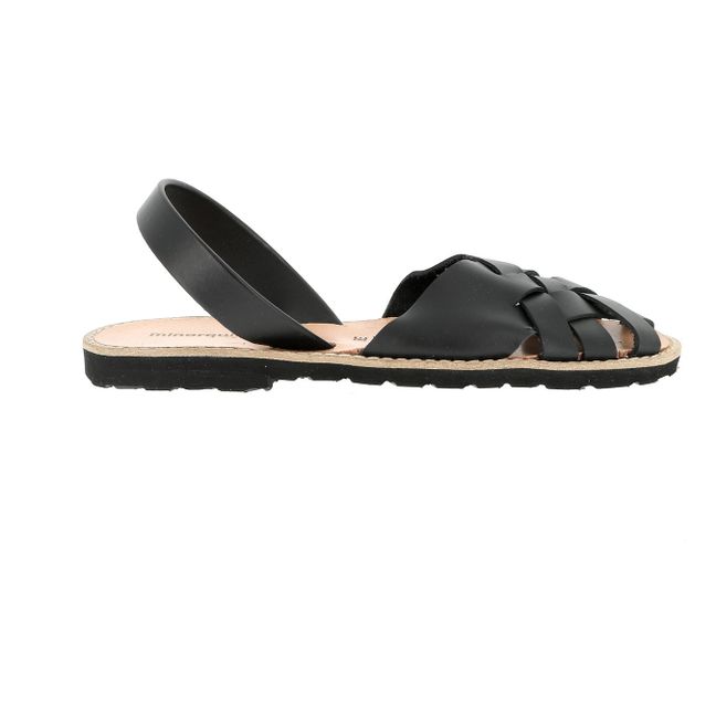 Sandalen aus Leder Compostelle -Damenkollektion- Schwarz