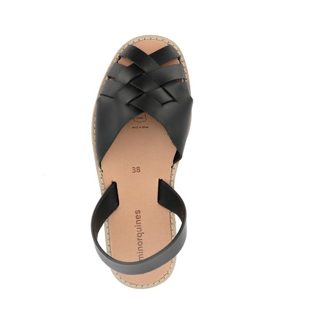 Sandalen aus Leder Compostelle -Damenkollektion- Schwarz