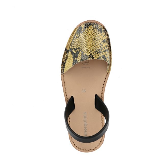 Sandalen aus Leder Neo Reptile -Damenkollektion- Gelb