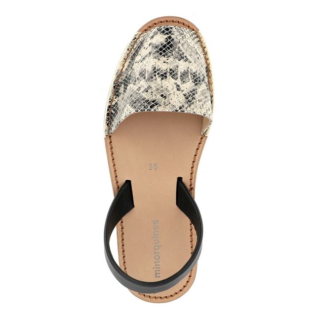 Sandales Cuir Neo Reptile - Collection Adulte - Gris