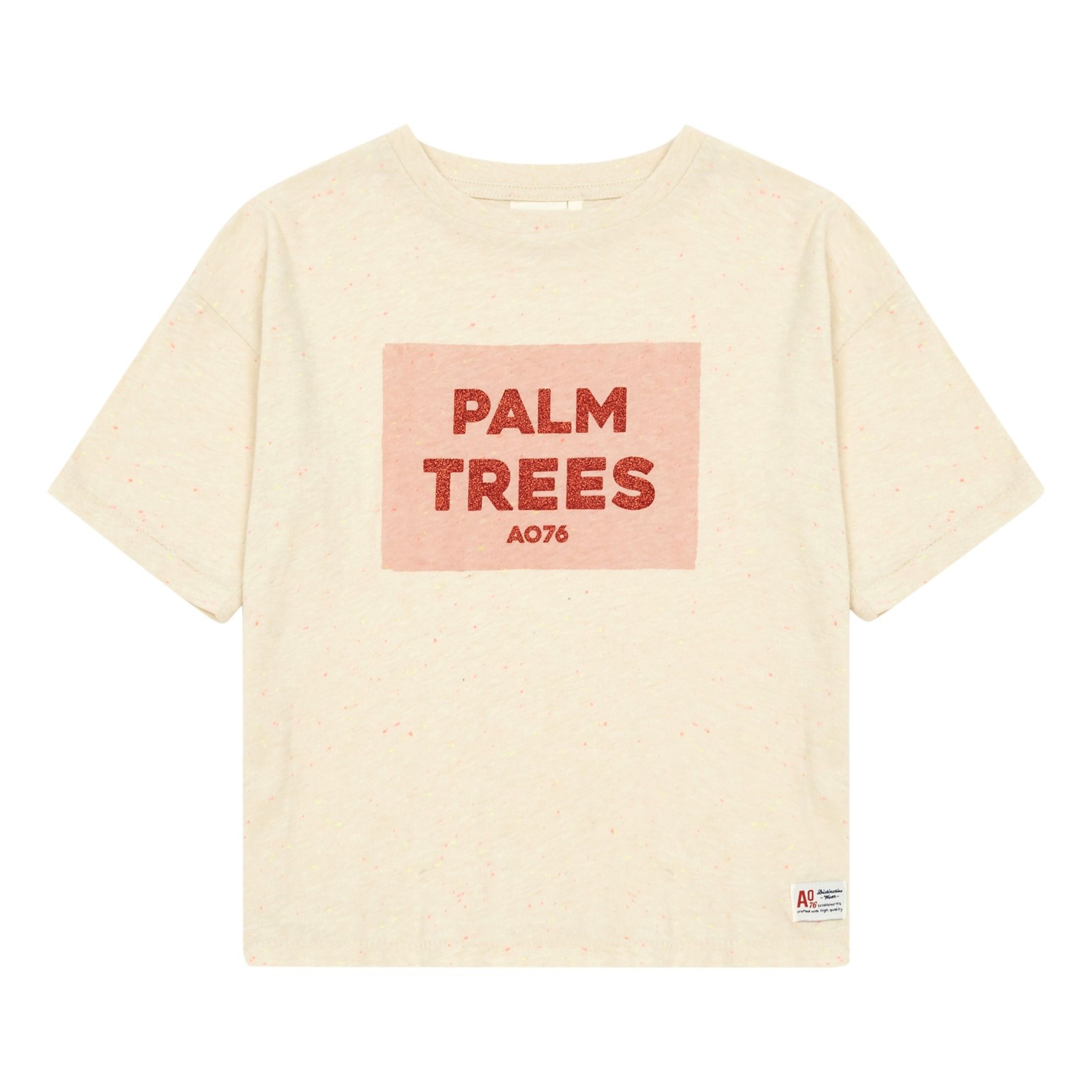 AO76 - T-shirt Palm Trees - Fille - Ecru