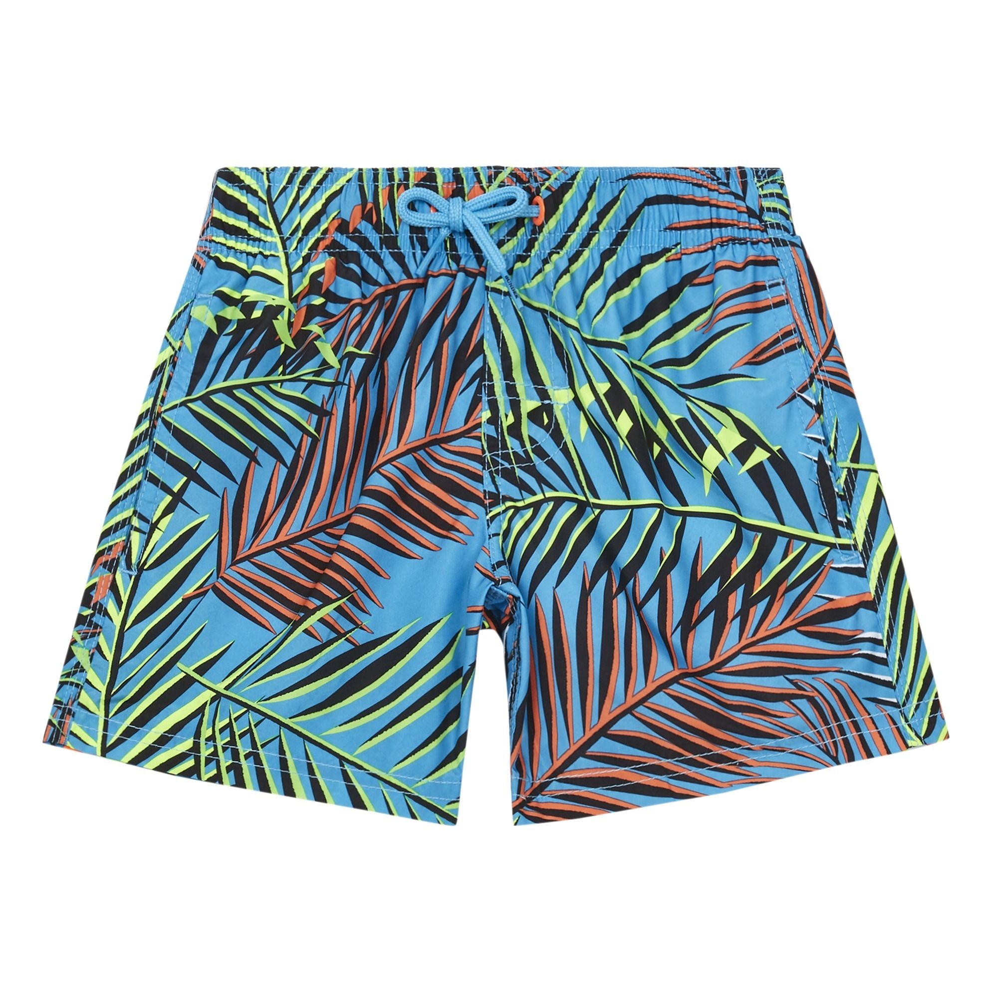 Palm Tree Swim Trunks Blue Sundek Fashion Teen , Children