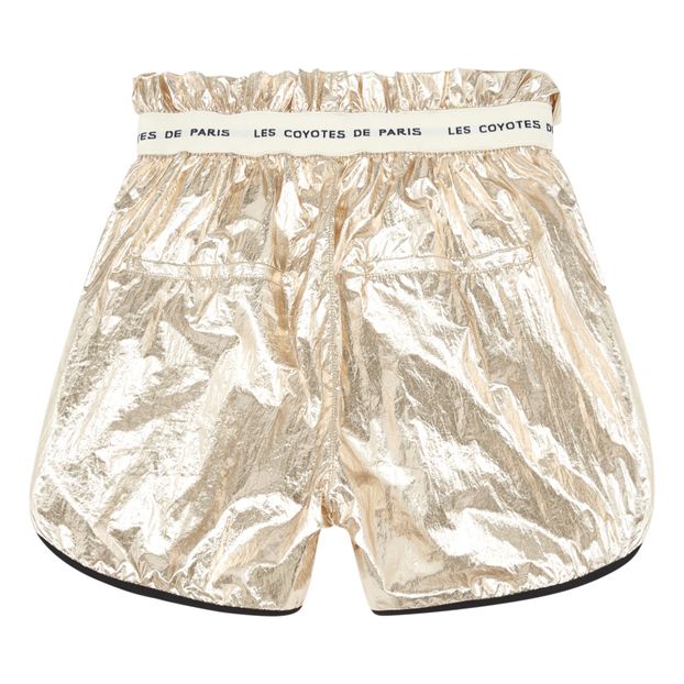 gold metallic shorts