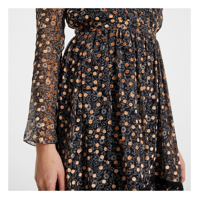 Gonna pois velluto | Nero