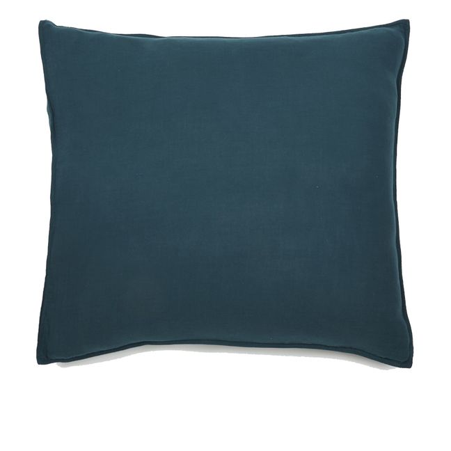Funda de almohada Dili de velo de algodón | Azul prusia