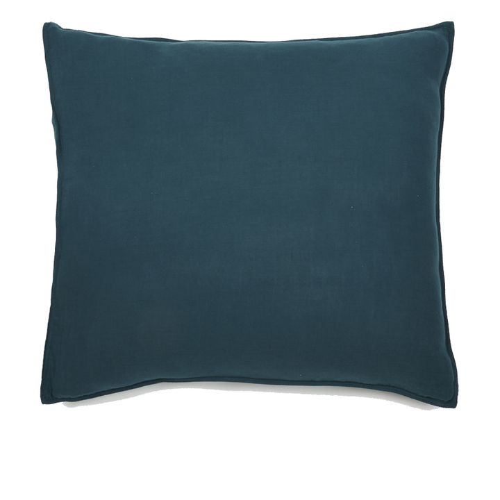 Funda de almohada Dili de velo de algodón | Azul prusia- Imagen del producto n°0