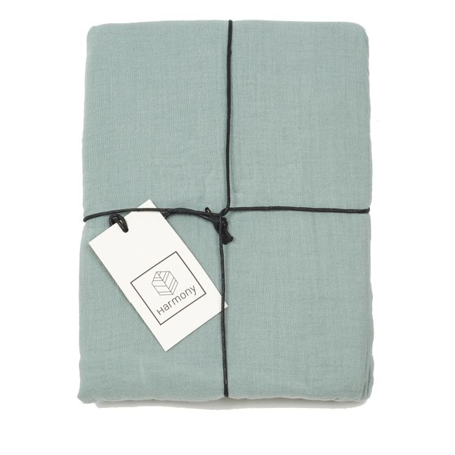 Funda de almohada Dili de velo de algodón | Verde Celedón