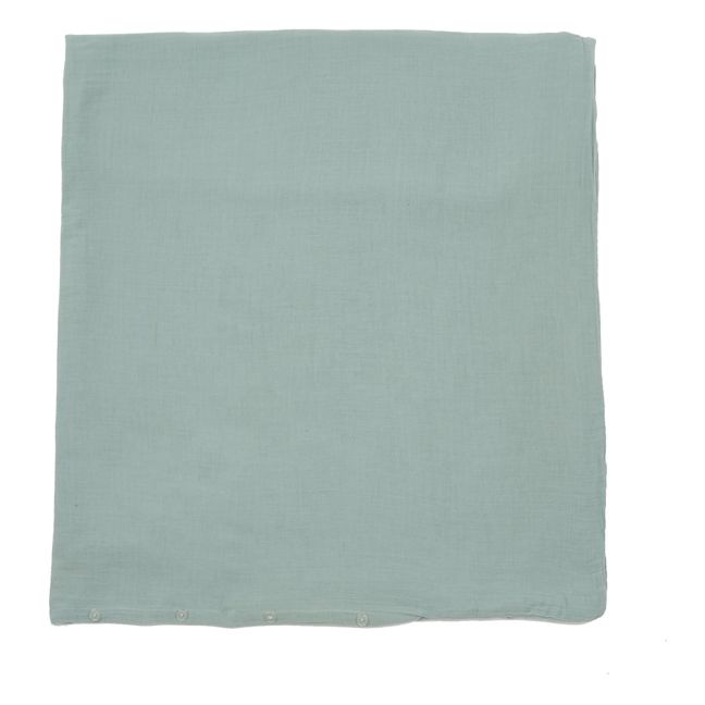 Housse de couette Dili en voile de coton | Vert céladon