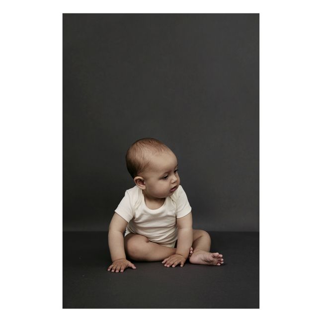 Body Manches Courtes Coton Bio | Blanc cassé