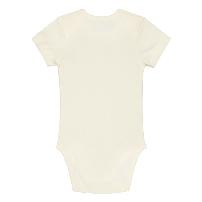 Body Manches Courtes Coton Bio | Blanc cassé