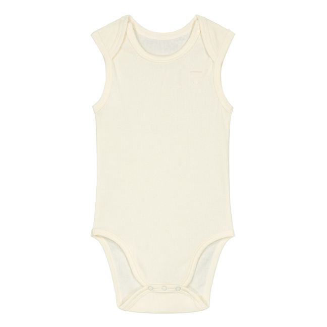 Organic Cotton Sleeveless Bodysuits - Set of 2 Off white