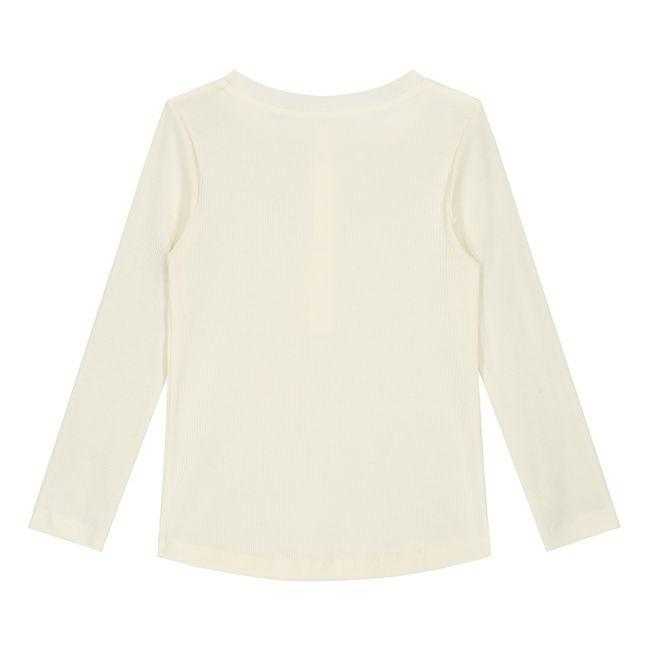 Maglietta Pigiama Henley Cotone Bio  | Bianco