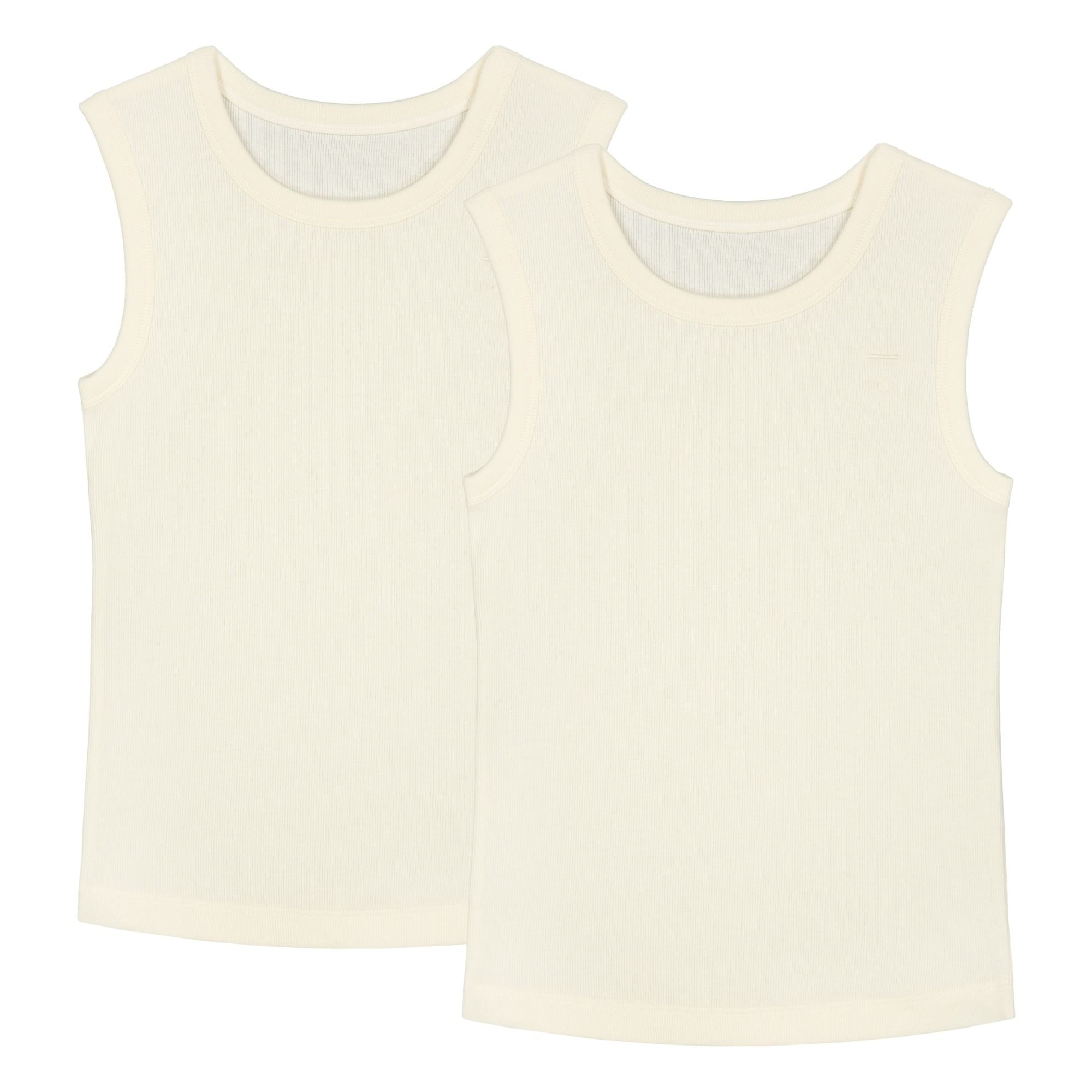 Gray Label - Top Sans Manche Coton Bio - Fille - Blanc cassé