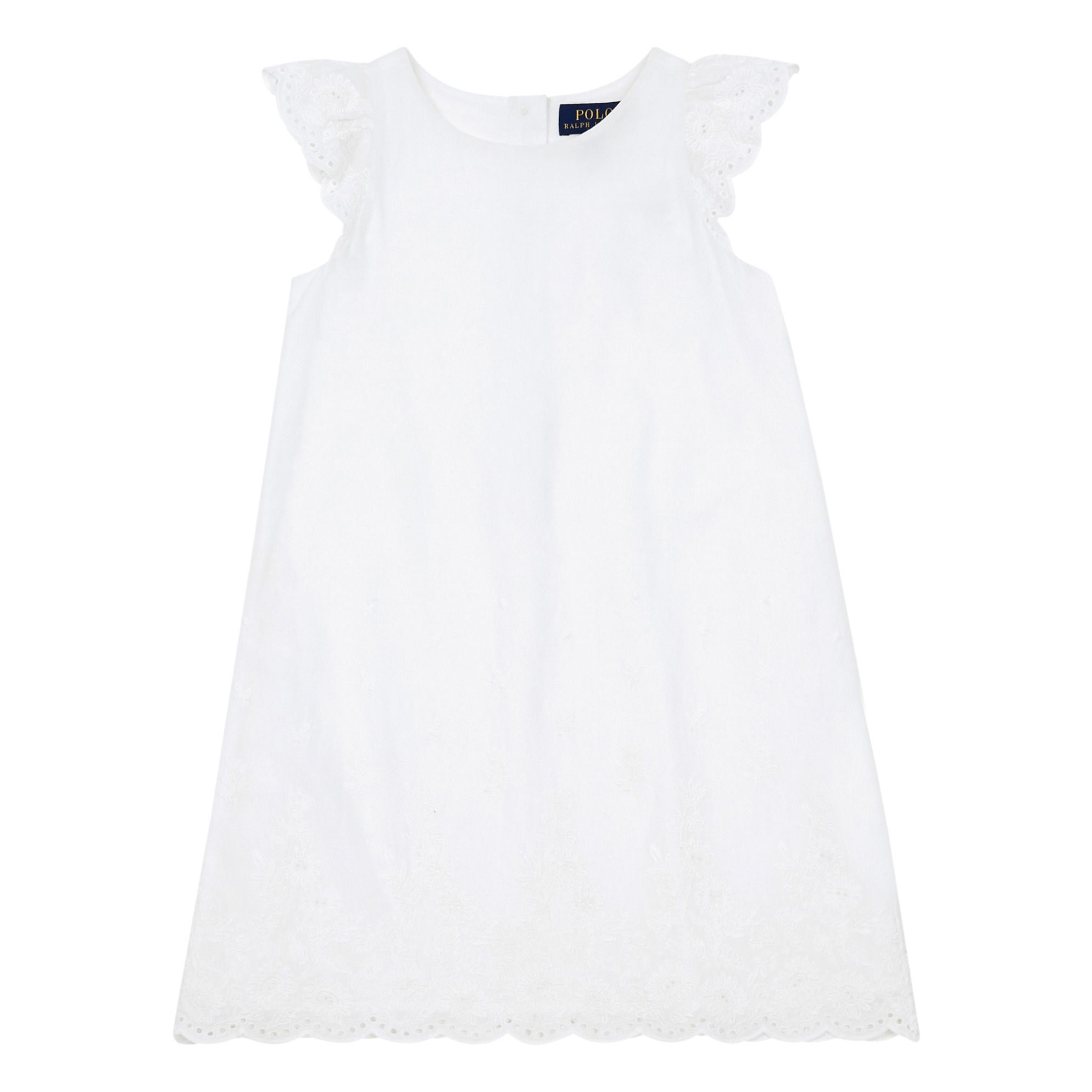 Ralph Lauren - Robe Brodée - Fille - Blanc