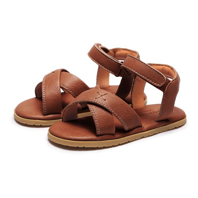 Sandalen Otis aus Leder | Cognac-Farbe