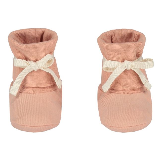 Organic Cotton Baby Slippers | Peach