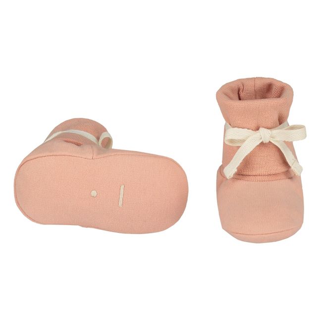 Organic Cotton Baby Slippers | Peach
