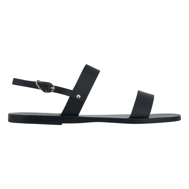 plain black sandals flat