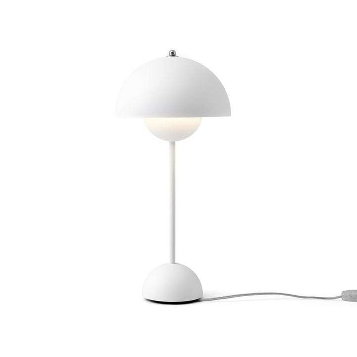 Lámpara de mesa Flowerpot VP3, Verner Panton, 1969 | Blanco- Imagen del producto n°1