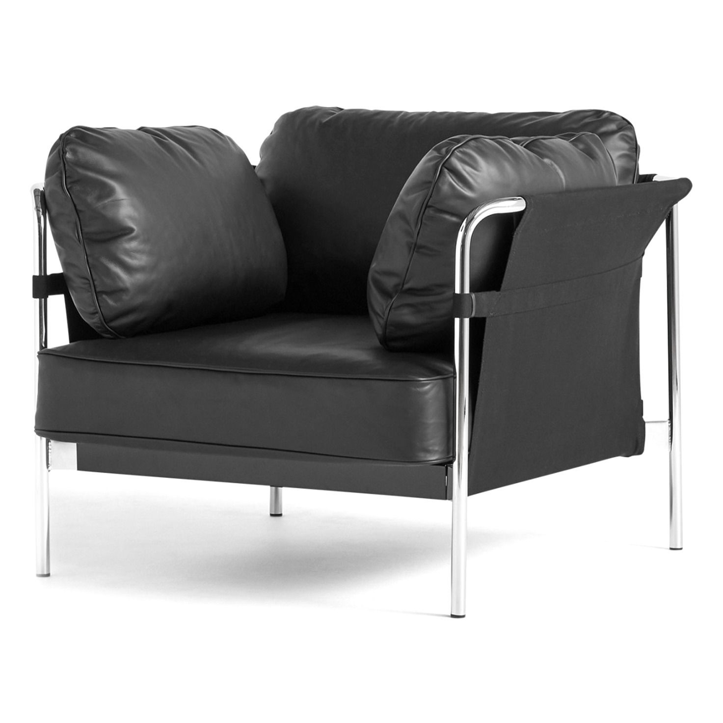 Hay - Fauteuil Can 1 en cuir - Noir
