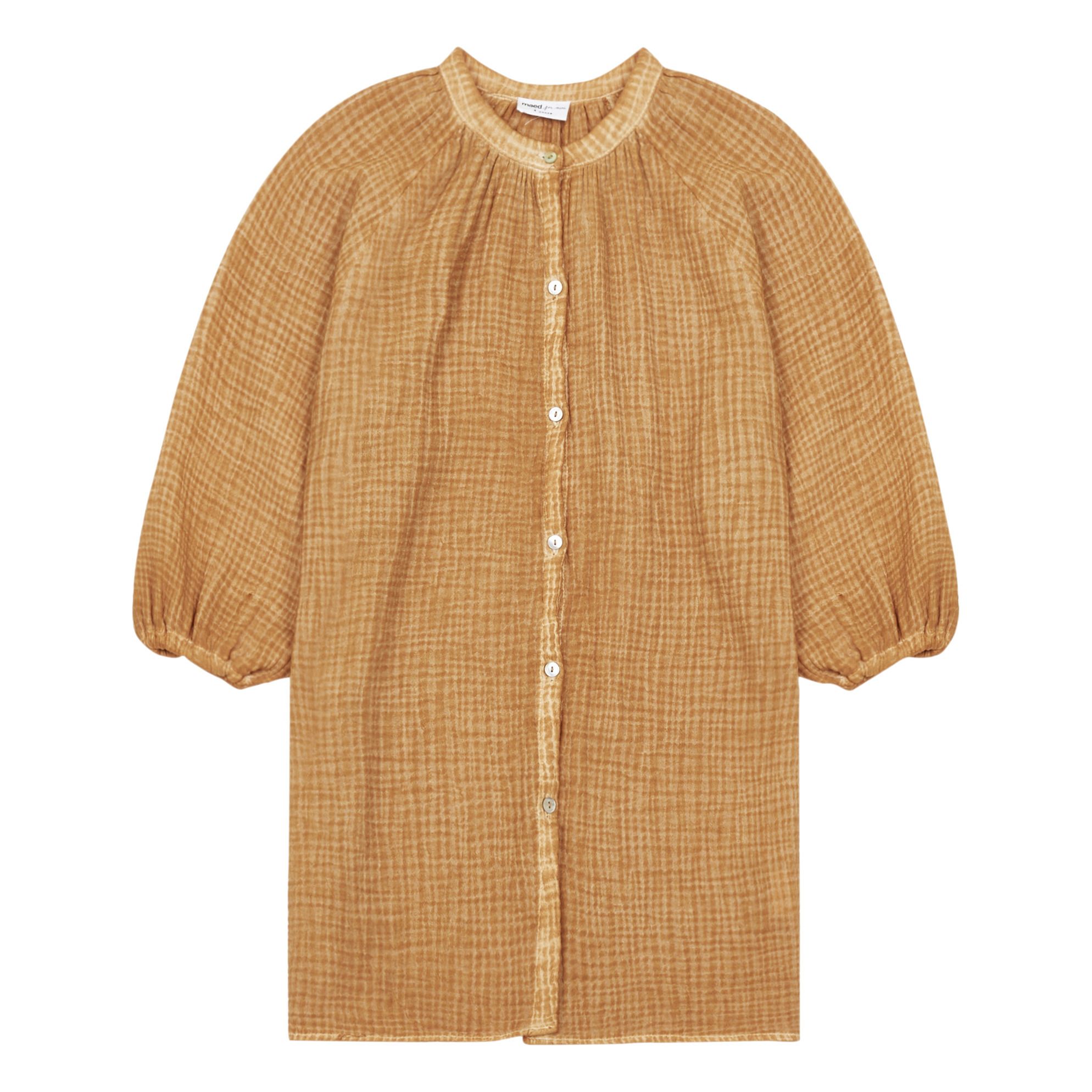 Maed For Mini - Robe Capybara Double Gaze de Coton - Fille - Camel