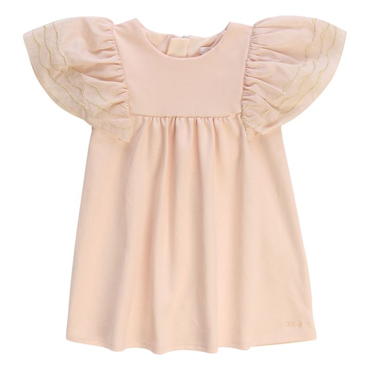 Lurex lined dress Pale pink Chloé Fashion Baby