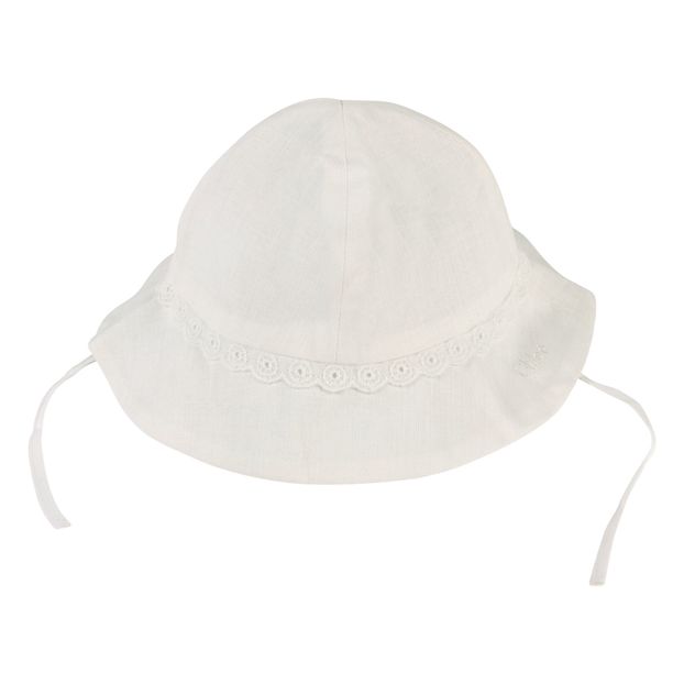 white linen hat