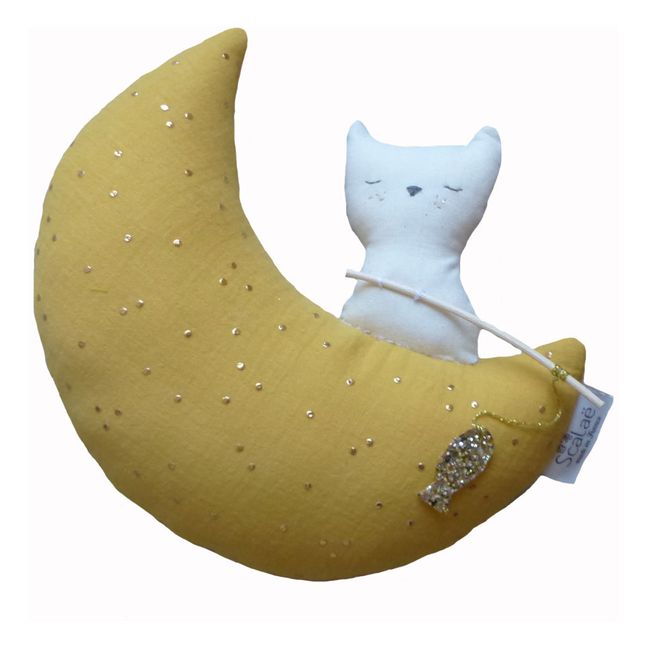 Mobile chat sur la lune Anatole Jaune moutarde