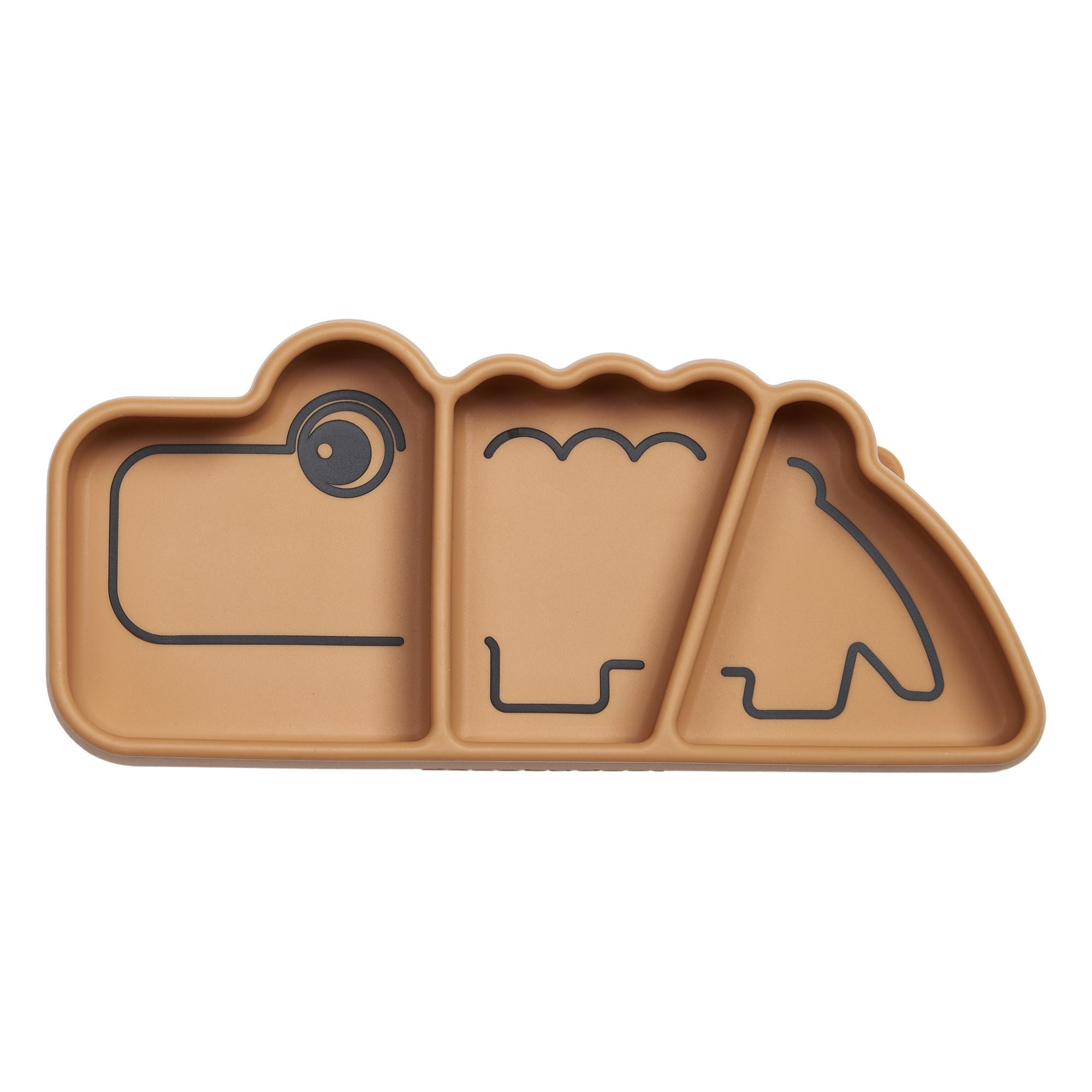 Done by deer - Assiette en silicone Croco - Jaune moutarde