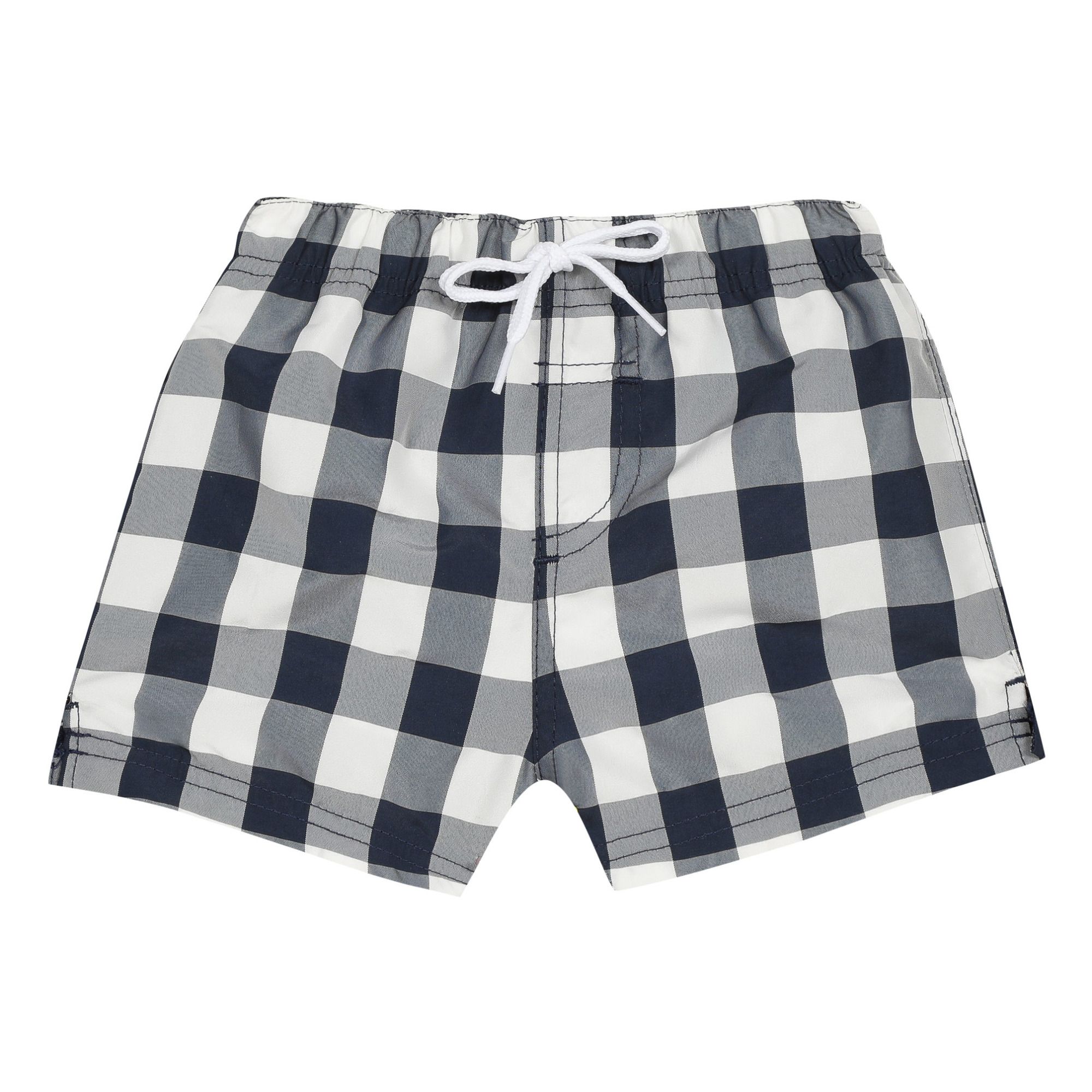 checkered swim trunks