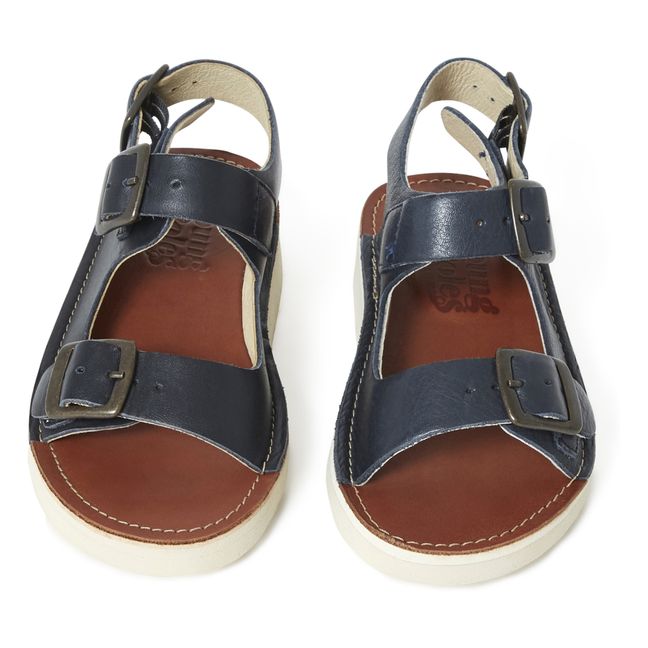 Spike leather sandals Navy blue