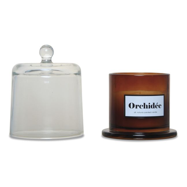 White Orchid Candle & Cloche Transparent