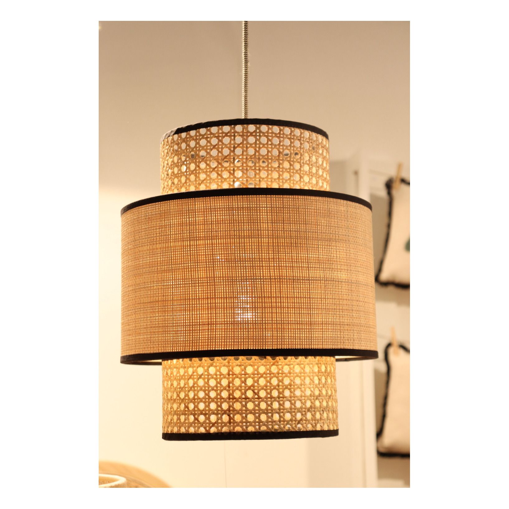 black rattan lamp shade