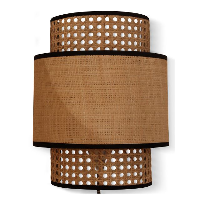 Raffia Lampshade for Solar Wall Lamp | Black