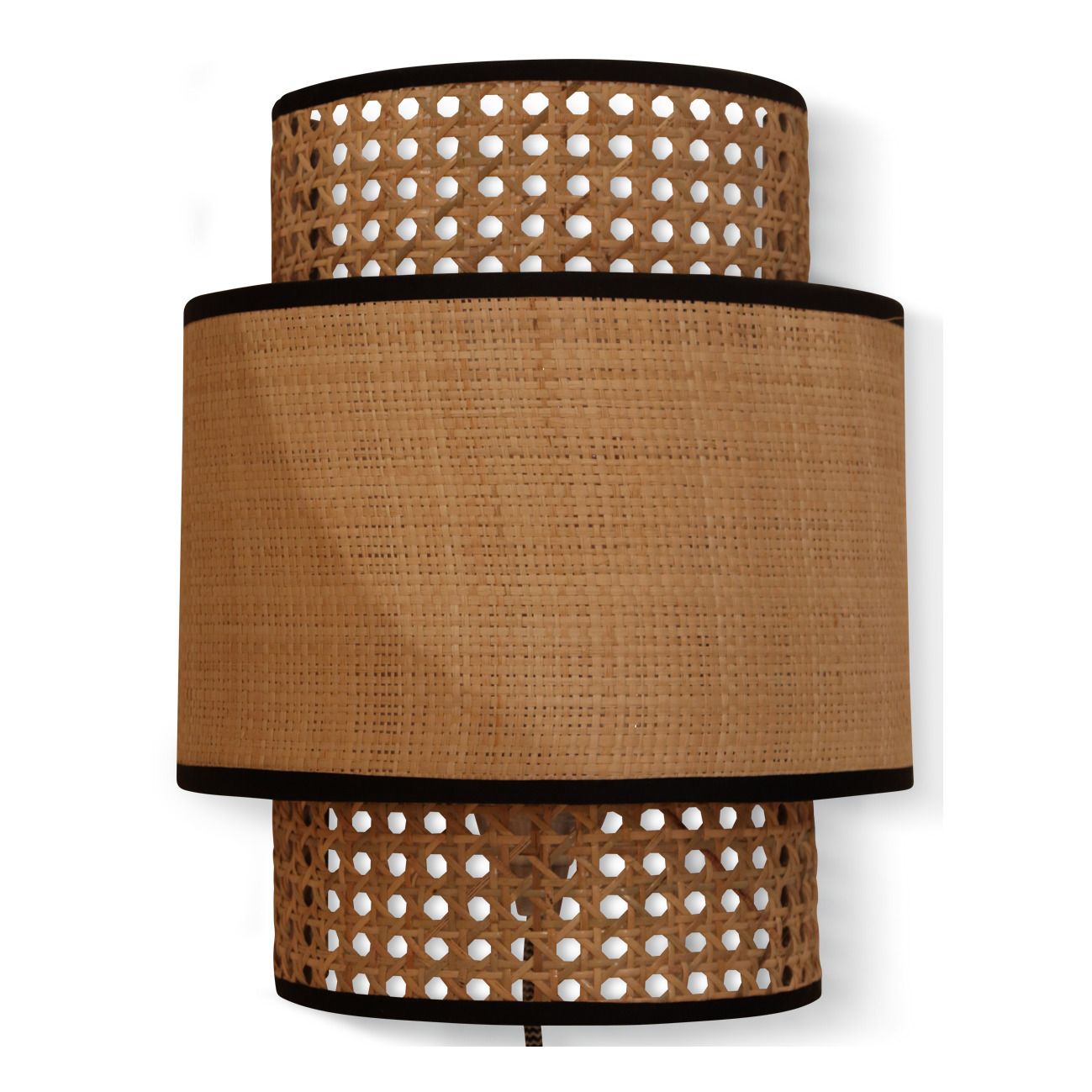 Raffia Lampshade for Solar Wall Lamp Black- Product image n°0