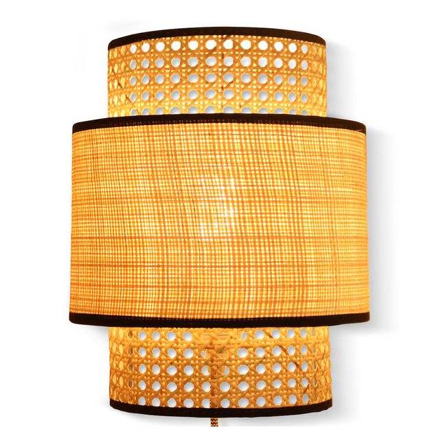 Raffia Lampshade for Solar Wall Lamp | Black