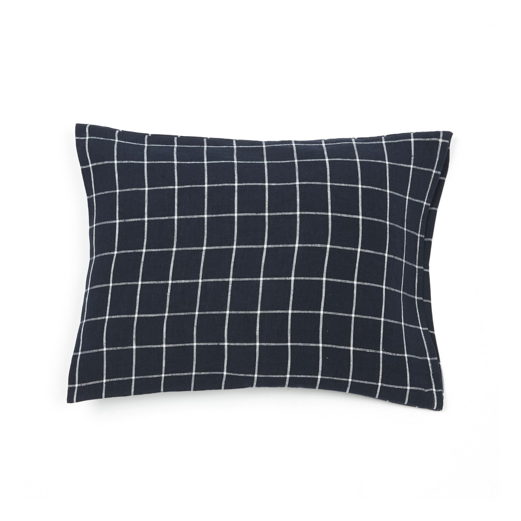 Washed Linen Pillowcase Navy blue Lab Mortimer Liberty pillow case in organic