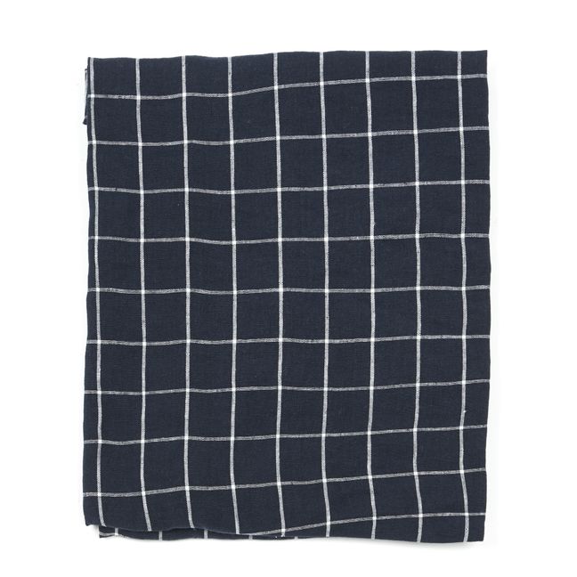 Washed Linen Fitted Sheet Navy blue