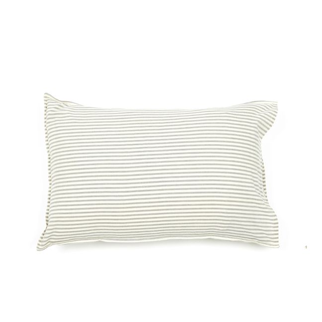 Striped Cotton Pillowcase | Dark grey