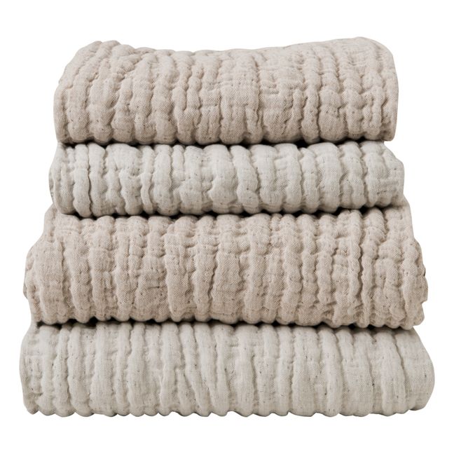 Manta Mellow de lino y algodón | Crudo