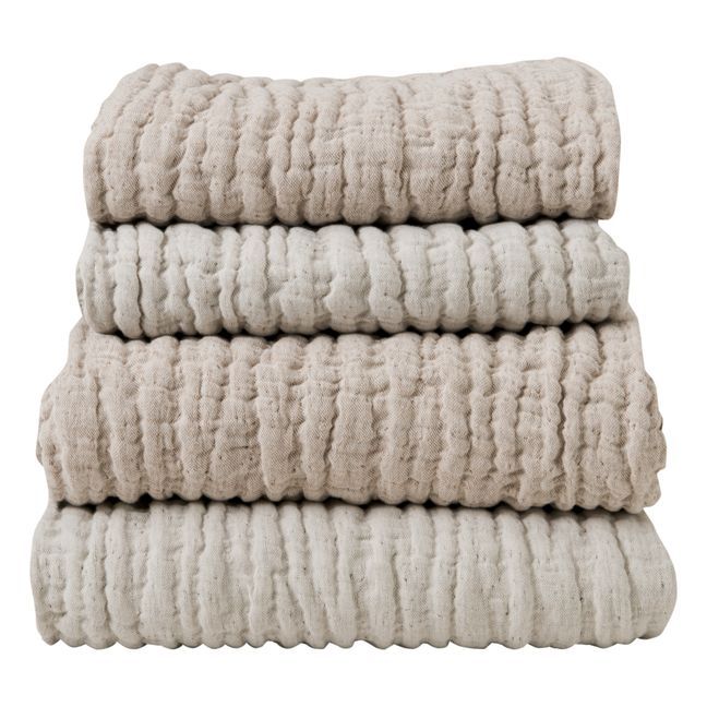 Plaid Mellow in lino e cotone  | Ecru